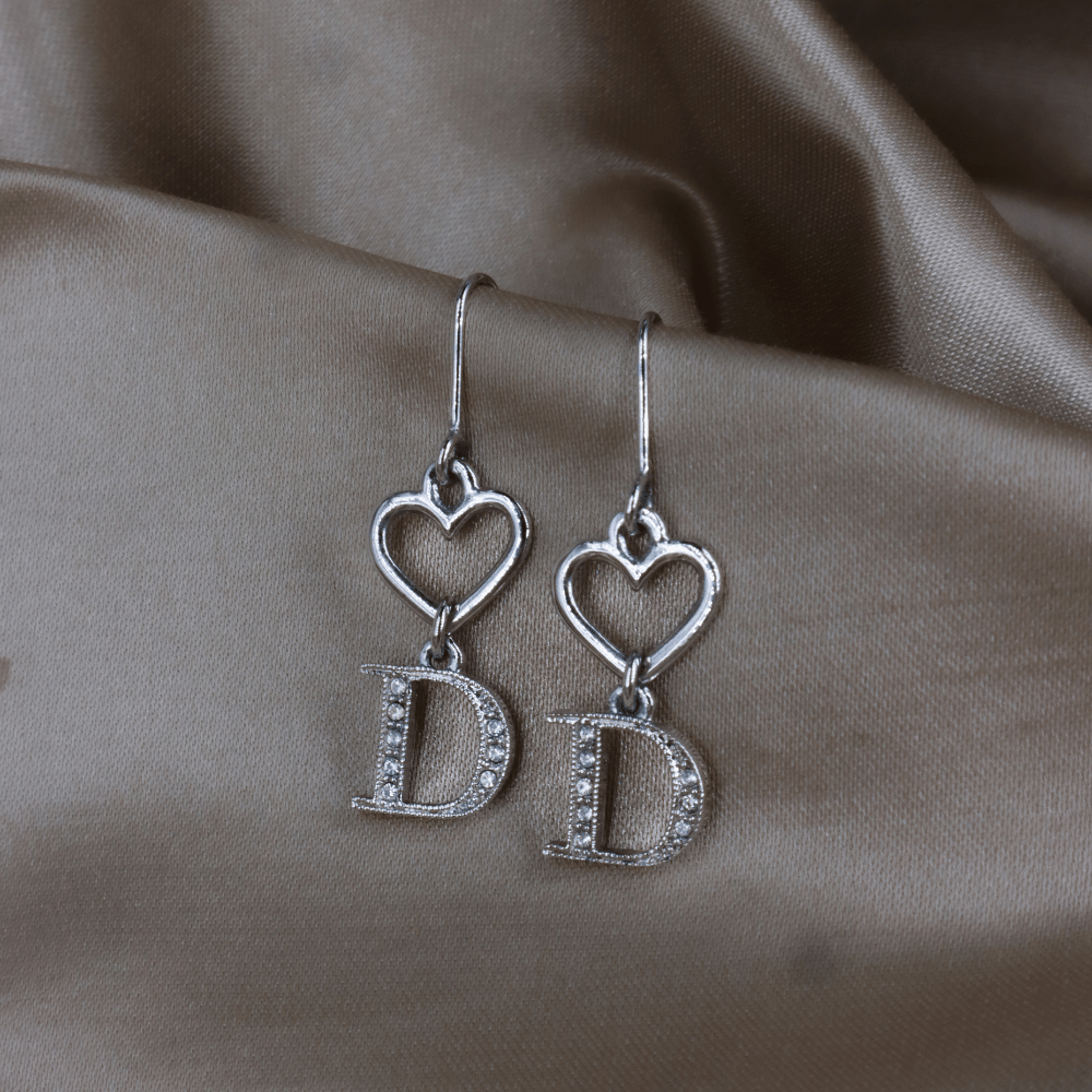 DIOR 心心相扣吊墜耳環 - Vintasy