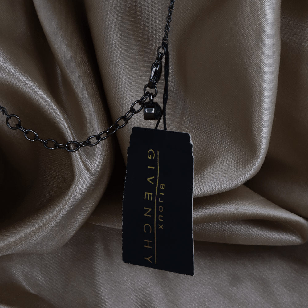 GIVENCHY 黑瑪瑙垂墜項鏈（黑色）｜2000年代 未使用品 - Vintasy項鏈