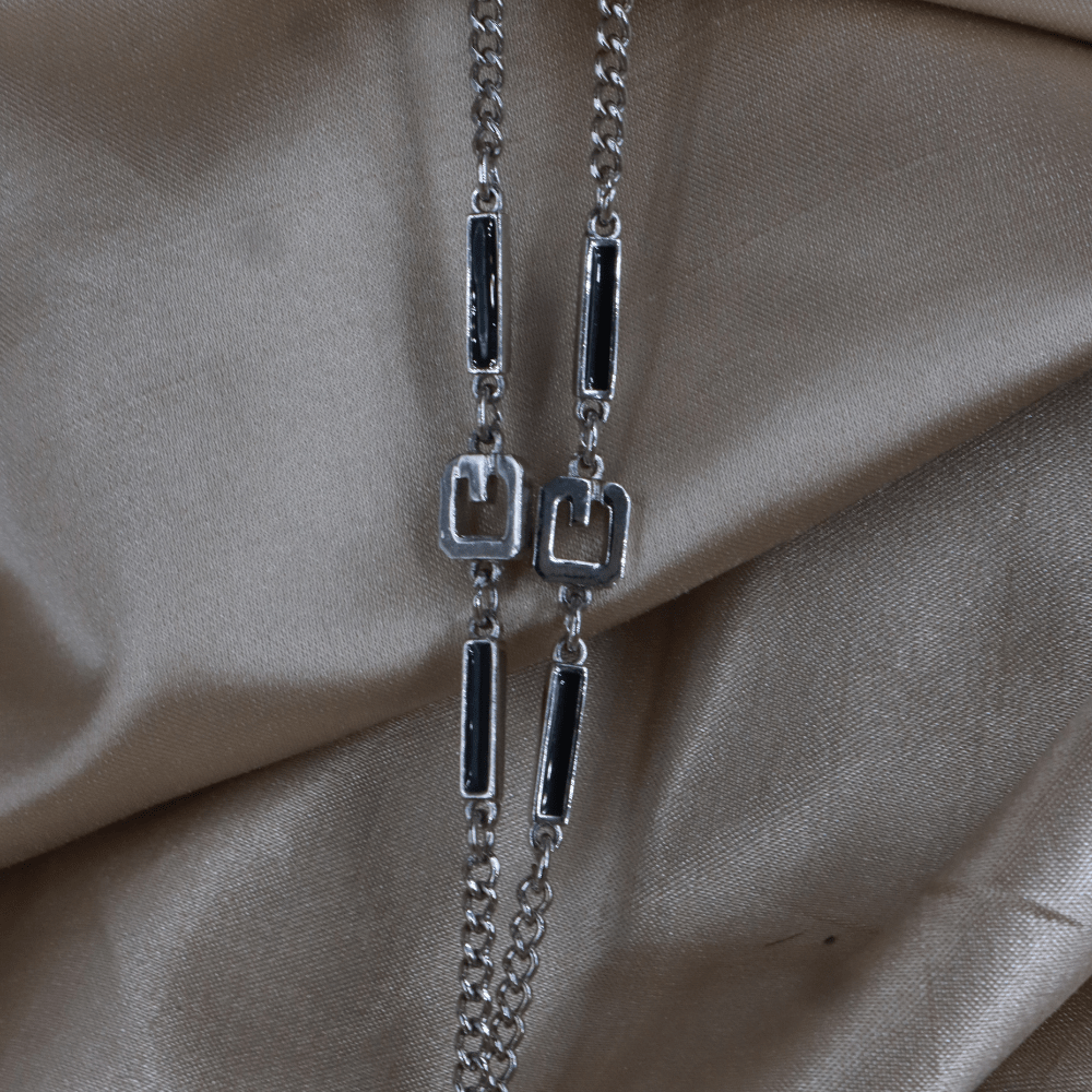 Givenchy G Logo 黑銀項鏈（銀黑簡約款）｜1990年代 - Vintasy項鏈
