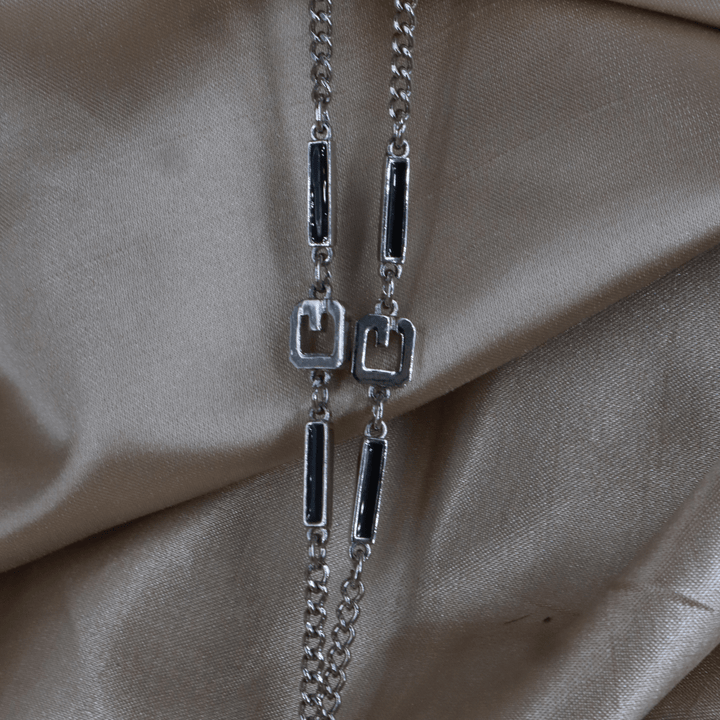Givenchy G Logo 黑銀項鏈（銀黑簡約款）｜1990年代 - Vintasy項鏈
