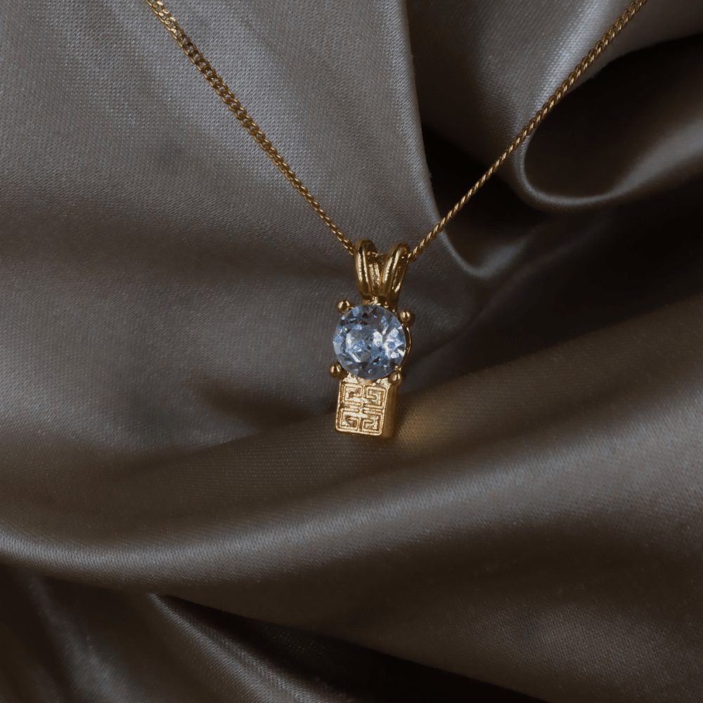 GIVENCHY 水晶 Logo 吊墜項鏈｜經典系列 - Vintasy項鏈