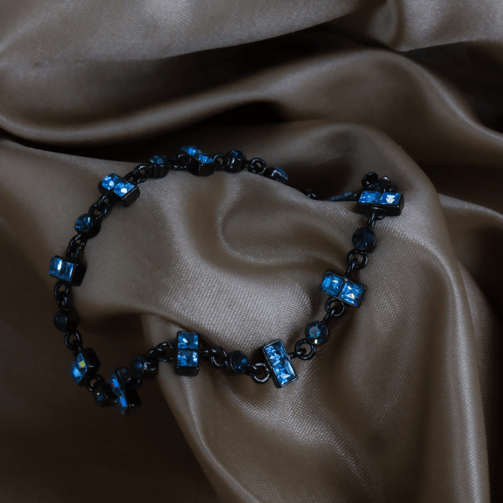 GIVENCHY 黑色幾何水晶手鏈 ｜未使用級 - Vintasy