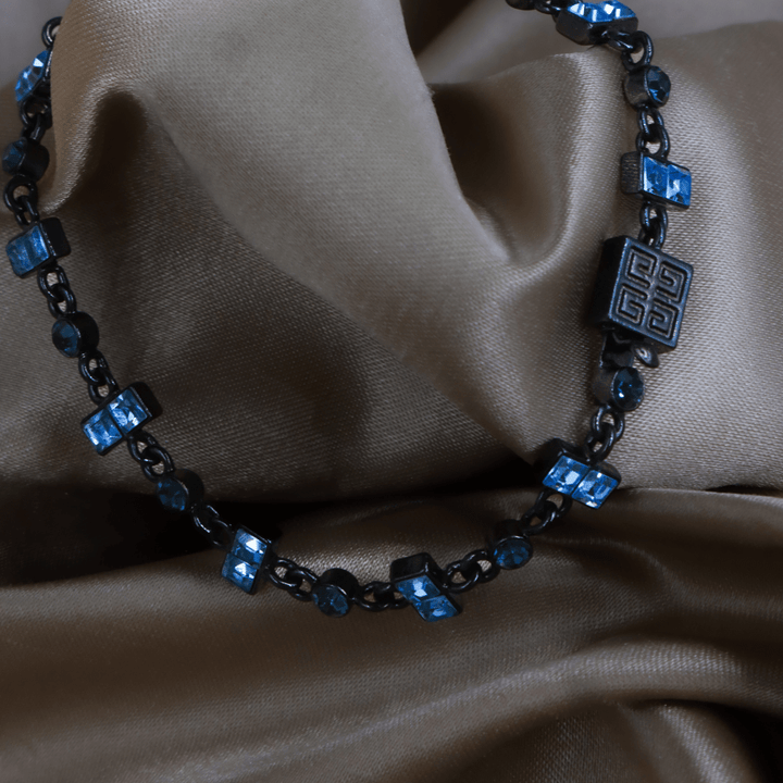 GIVENCHY 黑色幾何水晶手鏈 ｜未使用級 - Vintasy