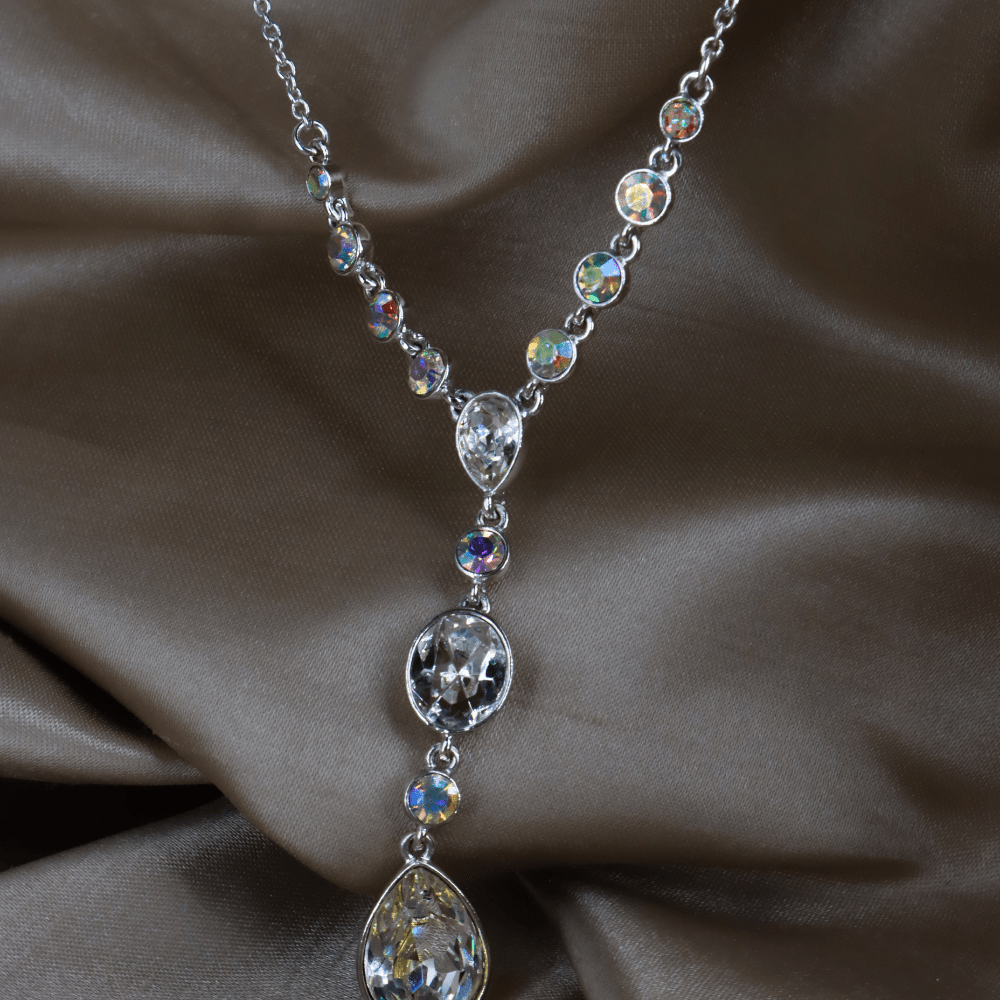 GIVENCHY 多彩水晶垂墜項鏈 ｜未使用級 - Vintasy