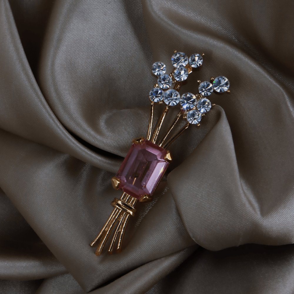 GIVENCHY 粉晶花束胸針 - Vintasy扣針