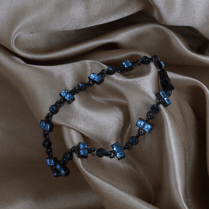 GIVENCHY 黑色幾何水晶手鏈 ｜未使用級 - Vintasy