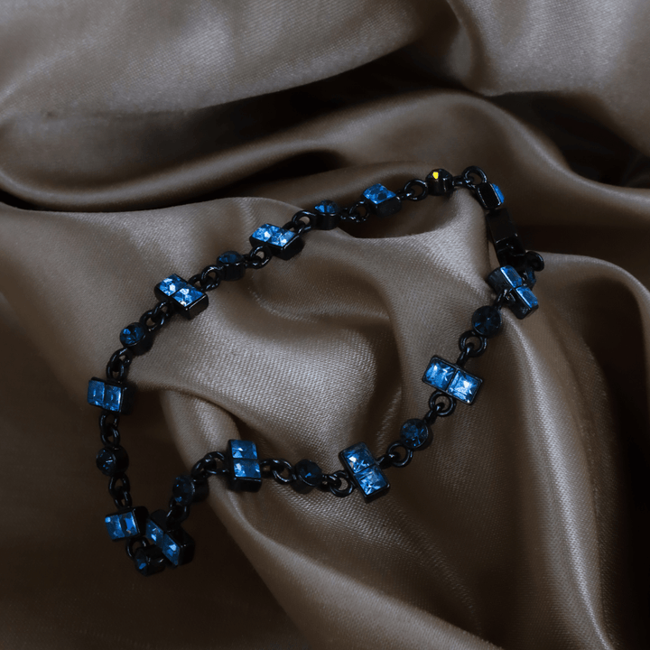 GIVENCHY 黑色幾何水晶手鏈 ｜未使用級 - Vintasy