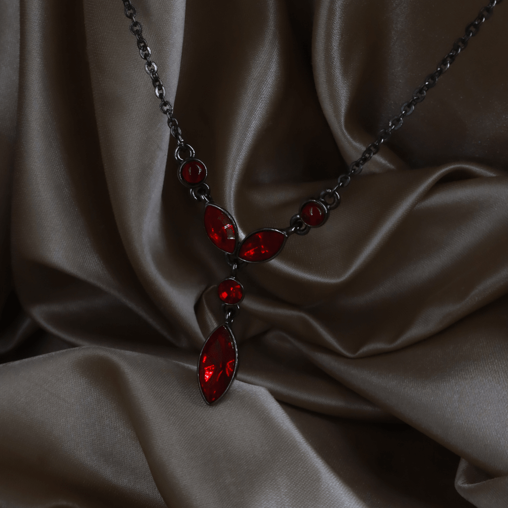 GIVENCHY紅色水晶 Y 字項鏈｜約 1990–1996 年 ｜｜VINTASY 中古美品 ｜ 香港最大型中古首飾收藏店｜ GIVENCHY ｜ 項鏈