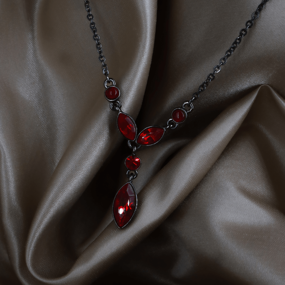 GIVENCHY紅色水晶 Y 字項鏈｜約 1990–1996 年 ｜｜VINTASY 中古美品 ｜ 香港最大型中古首飾收藏店｜ GIVENCHY ｜ 項鏈