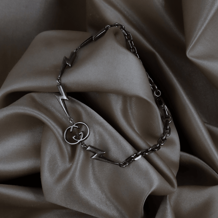 GUCCI GG Logo 閃電造型 Vintage 手鏈 - Vintasy手鏈