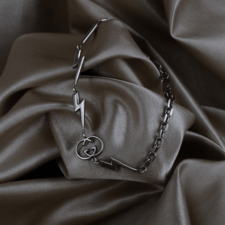 GUCCI GG Logo 閃電造型 Vintage 手鏈 - Vintasy手鏈