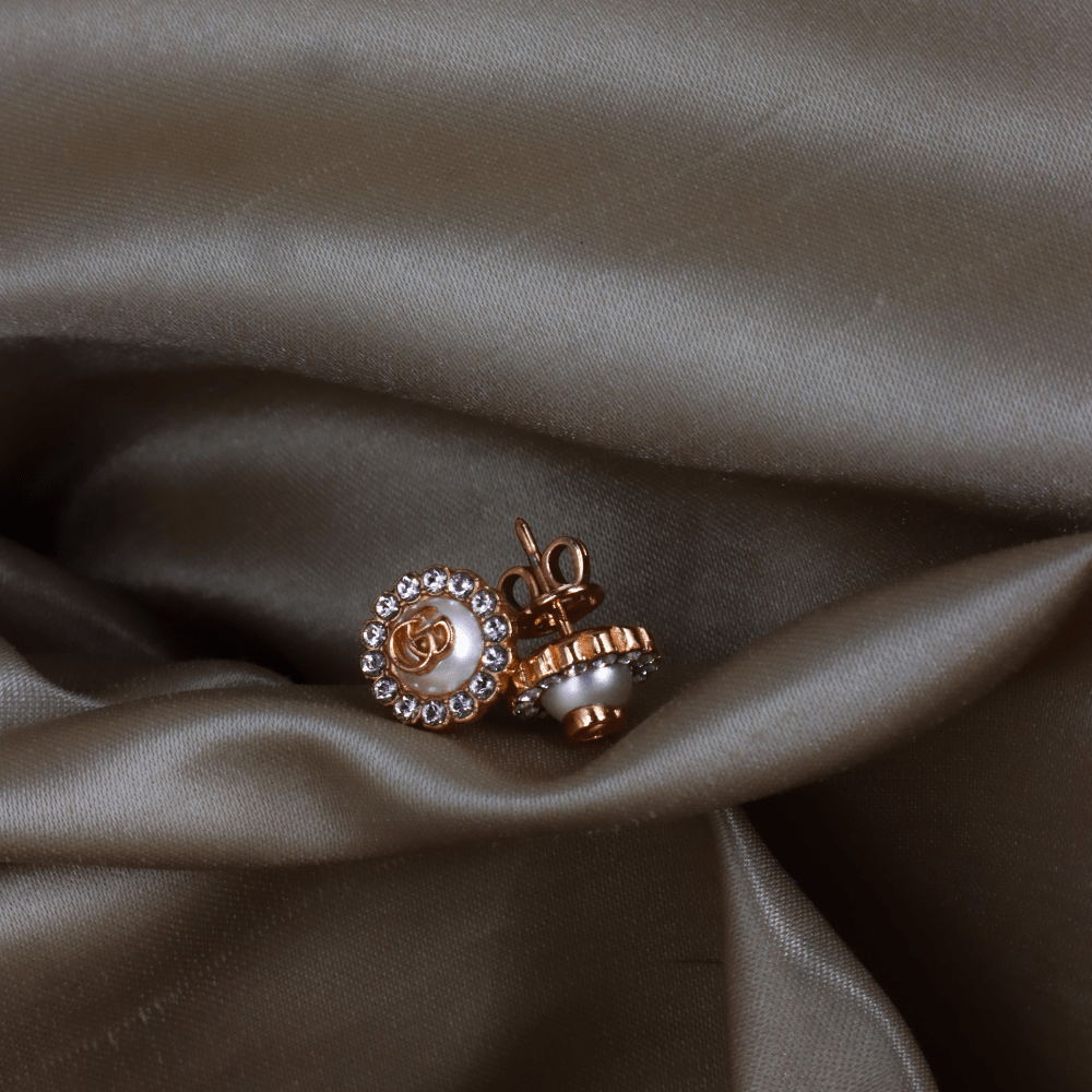 GUCCI 珍珠GG水鑽耳環 | 附原盒 未使用 - Vintasy