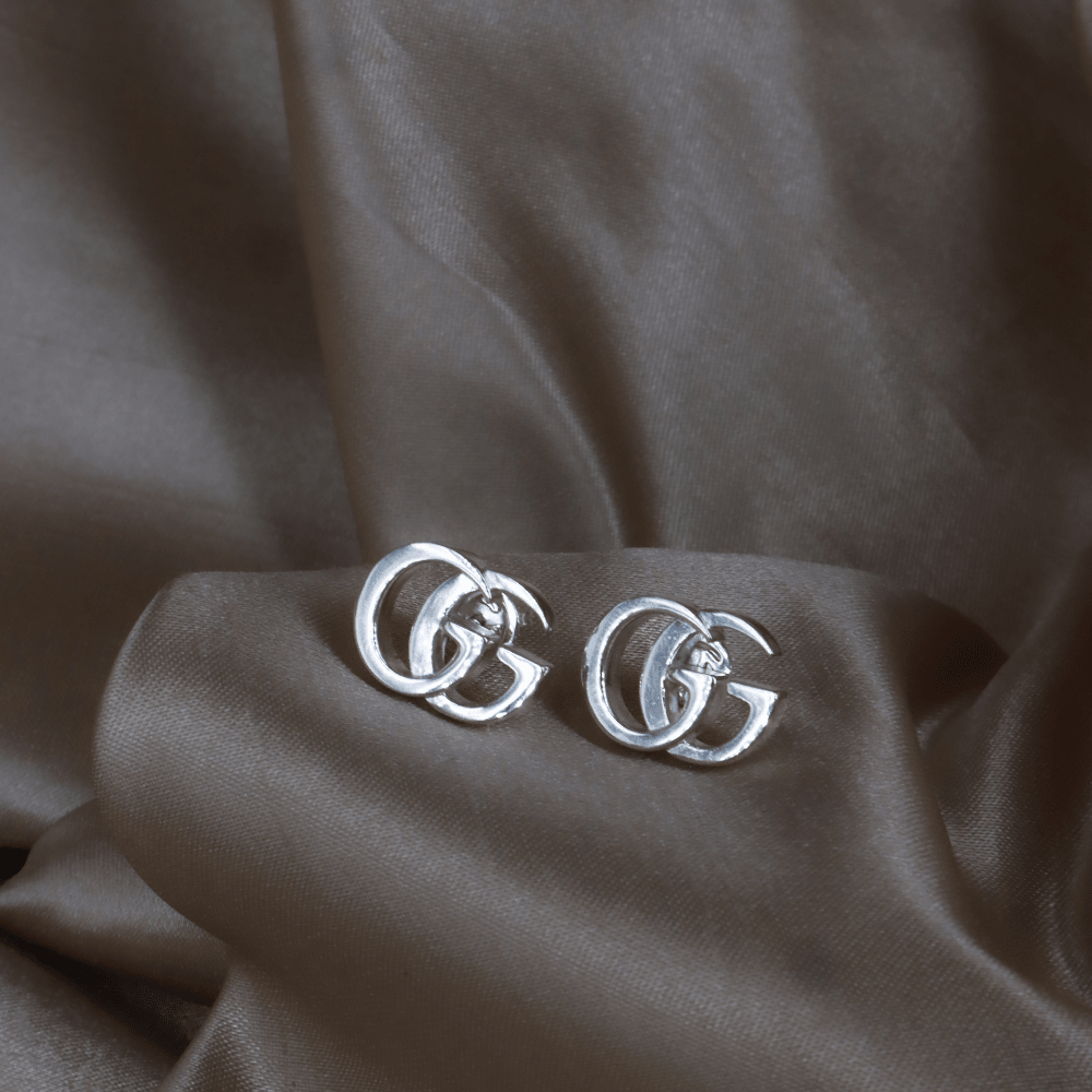 GUCCI Interlocking G 925 純銀耳環（銀色） - Vintasy耳環
