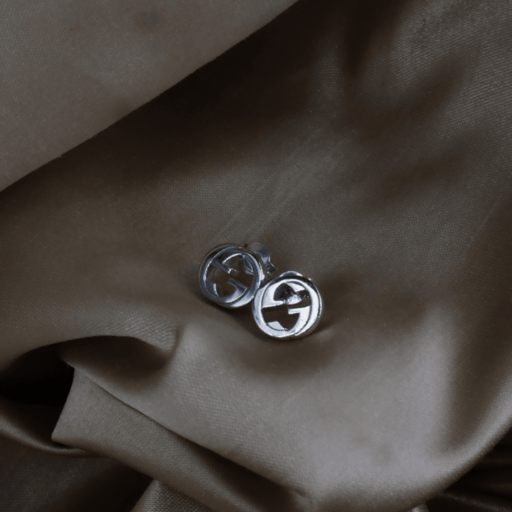 GUCCI Interlocking G 圓形耳針（925純銀）｜2010年代 ｜｜VINTASY 中古美品 ｜ 香港最大型中古首飾收藏店｜ GUCCI ｜ 耳環