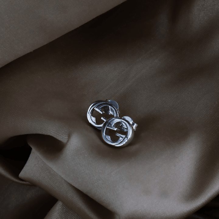 GUCCI Interlocking G 圓形耳針（925純銀）｜2010年代 ｜｜VINTASY 中古美品 ｜ 香港最大型中古首飾收藏店｜ GUCCI ｜ 耳環