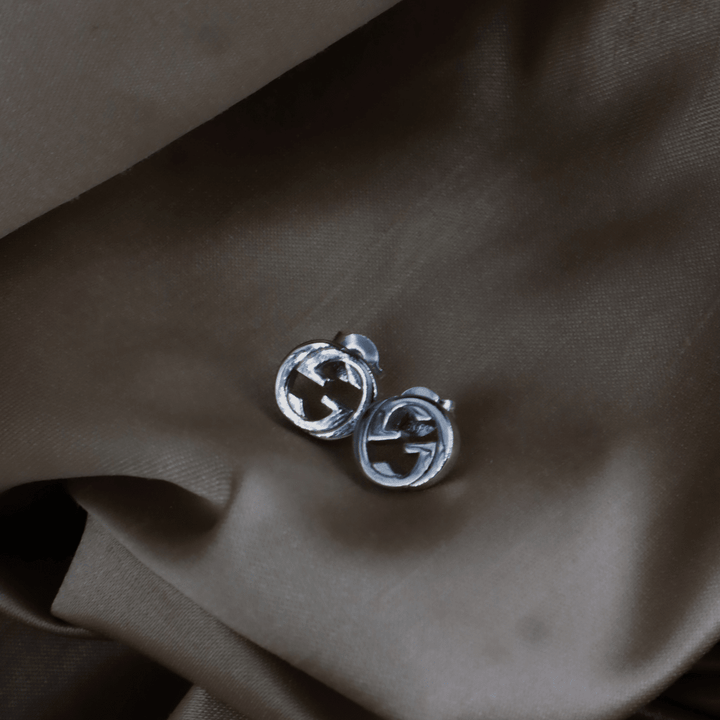 GUCCI Interlocking G 圓形耳針（925純銀）｜2010年代 ｜｜VINTASY 中古美品 ｜ 香港最大型中古首飾收藏店｜ GUCCI ｜ 耳環