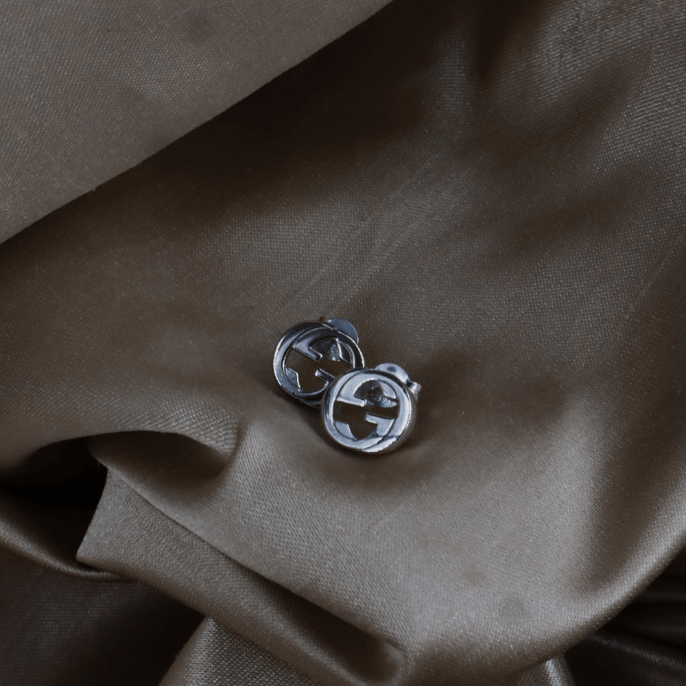 GUCCI Interlocking G 圓形耳針（925純銀）｜2010年代 ｜｜VINTASY 中古美品 ｜ 香港最大型中古首飾收藏店｜ GUCCI ｜ 耳環