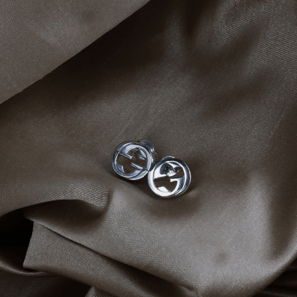 GUCCI Interlocking G 圓形耳針（925純銀）｜2010年代 ｜｜VINTASY 中古美品 ｜ 香港最大型中古首飾收藏店｜ GUCCI ｜ 耳環