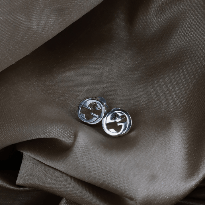 GUCCI Interlocking G 圓形耳針（925純銀）｜2010年代 ｜｜VINTASY 中古美品 ｜ 香港最大型中古首飾收藏店｜ GUCCI ｜ 耳環