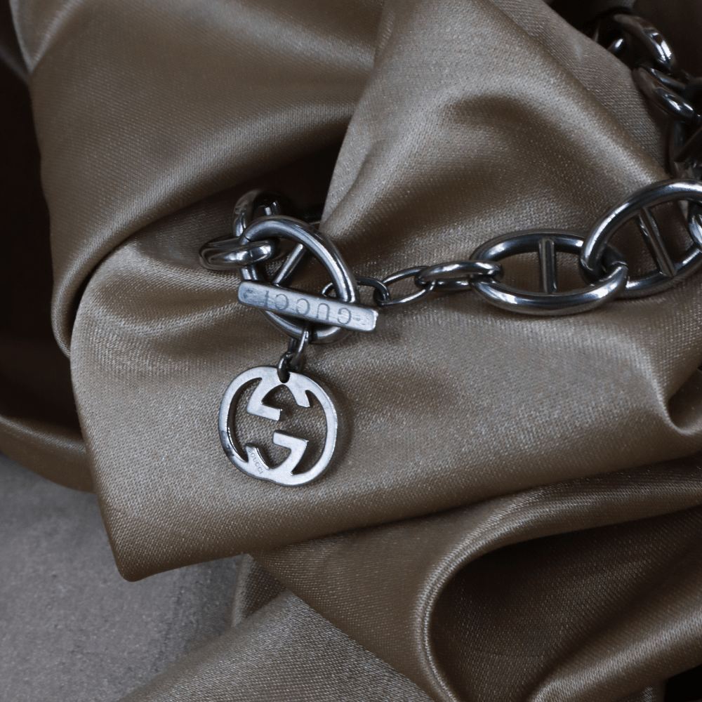 GUCCI Interlocking G Gunmetal 手鏈 - Vintasy手鏈