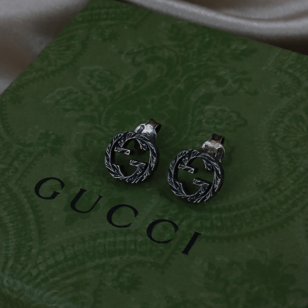 GUCCI Interlocking G銀耳環 | 經典設計 - Vintasy