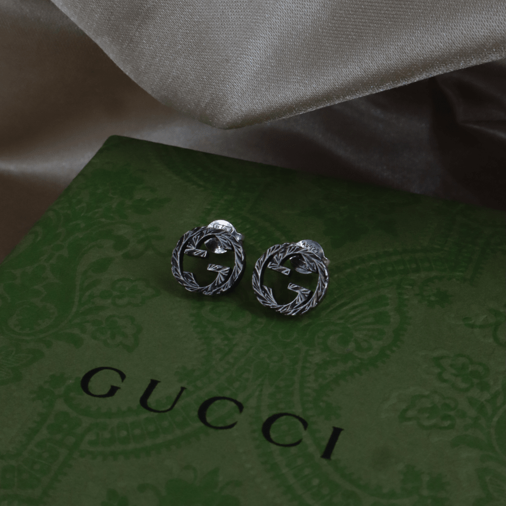 GUCCI Interlocking G銀耳環 | 經典設計 - Vintasy