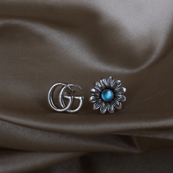 GUCCI 日本限定花花藍晶耳環 - Vintasy