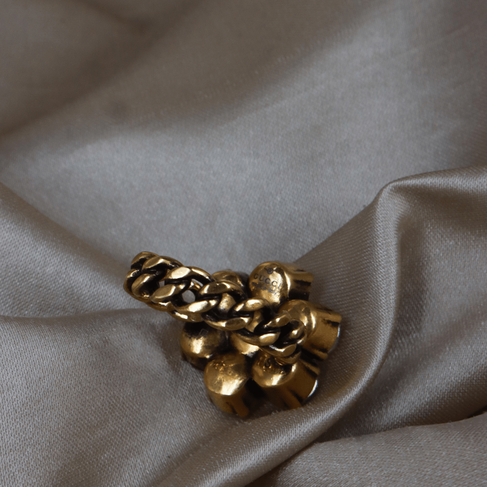 GUCCI 水鑽花形戒指 - Vintasy項鏈