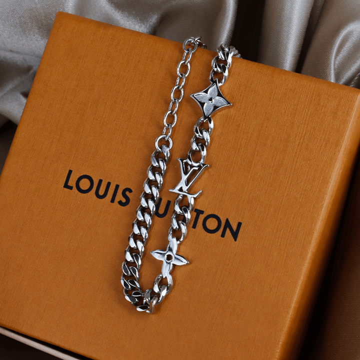 LOUIS VUITTON Monogram Chain Bracelet（銀色鏈節手鏈）| 未使用附原盒！ - Vintasy