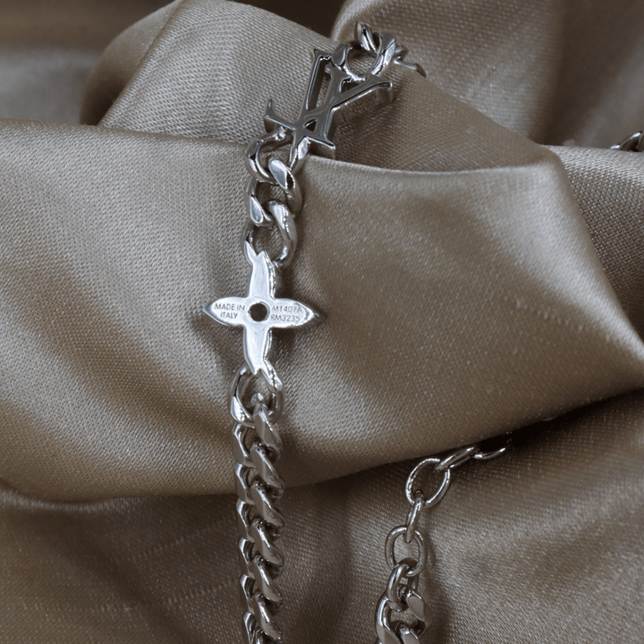 LOUIS VUITTON Monogram Chain Bracelet（銀色鏈節手鏈）| 未使用附原盒！ - Vintasy