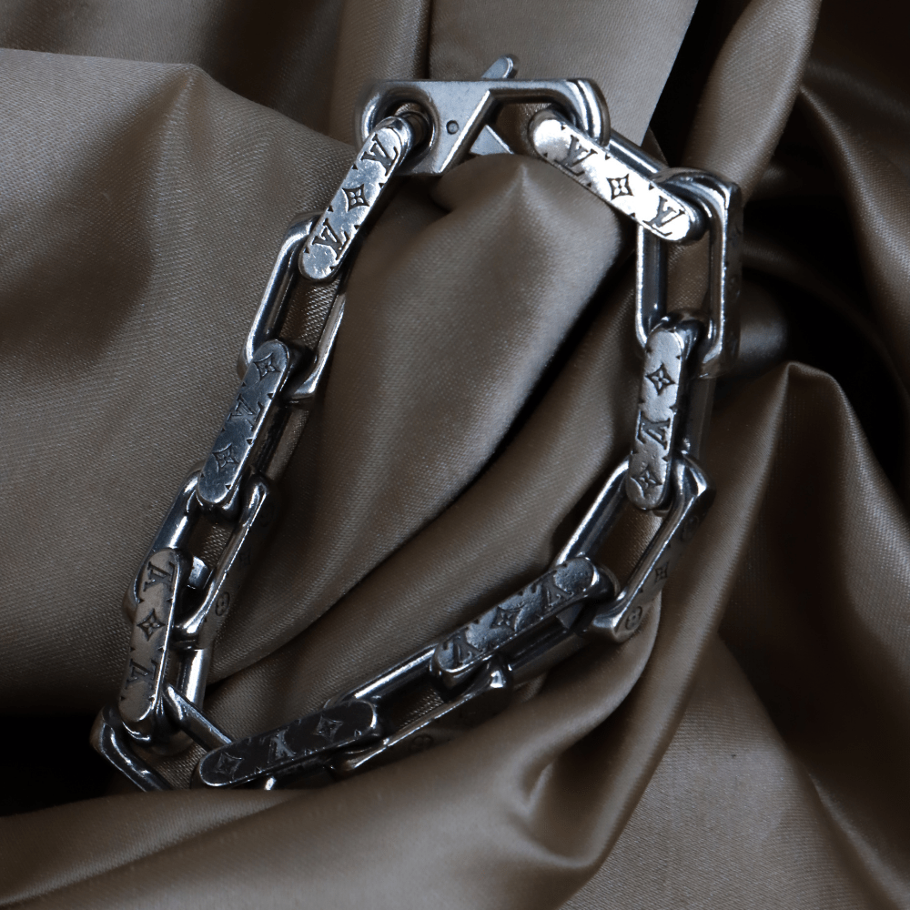 LOUIS VUITTON Monogram 鍊節手鏈（銀色） - Vintasy手鏈