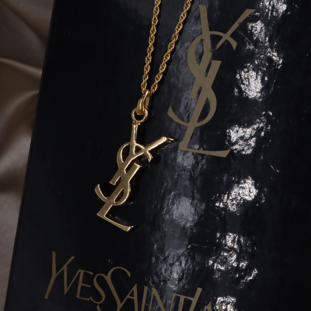 YSL Logo 吊墜項鏈 | SAINT LAURENT PARIS 原盒未使用美品 - Vintasy