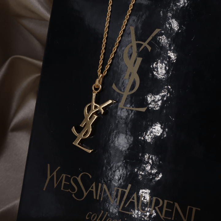 YSL Logo 吊墜項鏈 | SAINT LAURENT PARIS 原盒未使用美品 - Vintasy