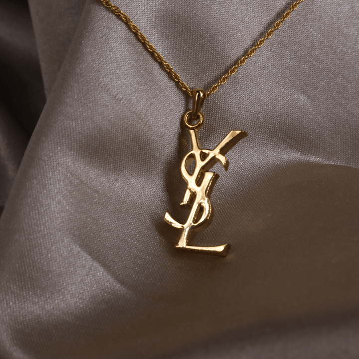 YSL Logo 吊墜項鏈 | SAINT LAURENT PARIS - Vintasy