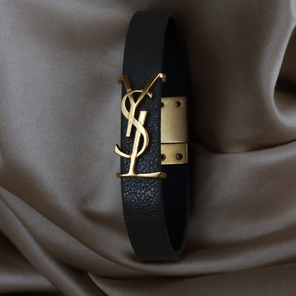 YSL Logo leather bracelet | SAINT LAURENT PARIS – Vintasy