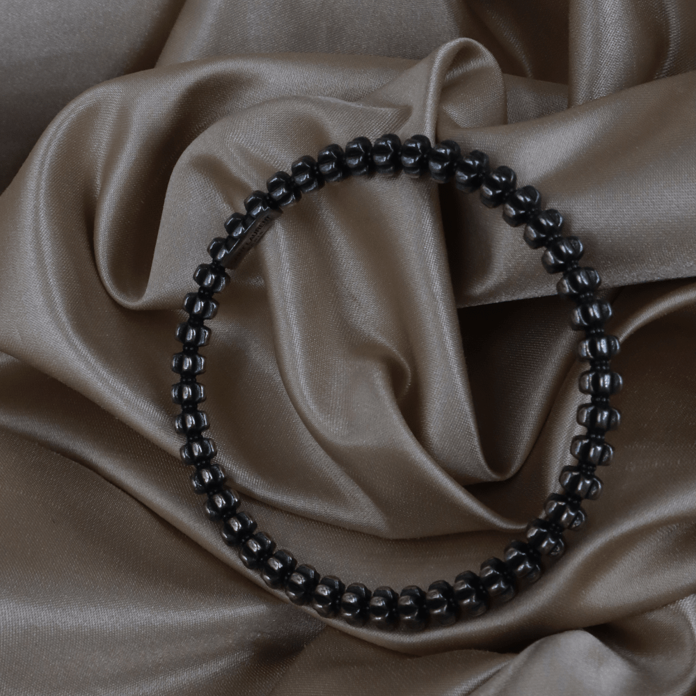 Yves Saint Laurent 黑色骨節感手鈪（Sculptural Black Bangle款）｜未使用品 - Vintasy手鏈